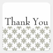 Art Deco Stars Dank je Sticker (Voorkant)