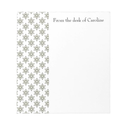 Art Deco Stars Gepersonaliseerd Notitieblok (Voorkant)