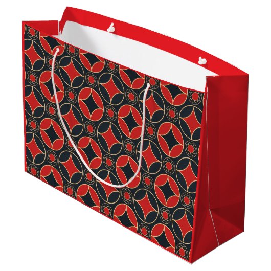 art deco stars in red and black  groot cadeauzakje (Achterkant Gekanteld)