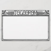 Art Deco Steampunk Telegram Stationery Briefpapier (Voorkant)