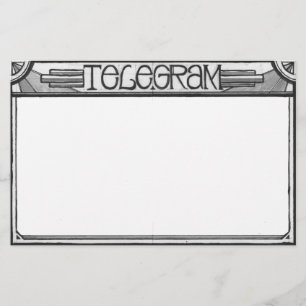 Art Deco Steampunk Telegram Stationery Briefpapier