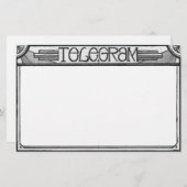 Art Deco Steampunk Telegram Stationery Briefpapier (Voorkant / Achterkant)