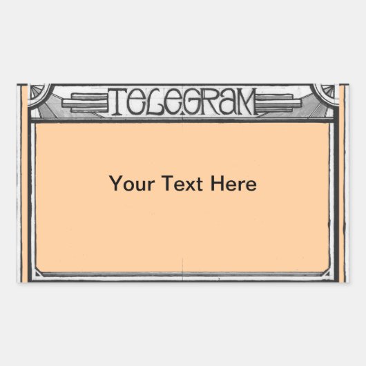  Art Deco Steampunk Telegram Sticker (Voorkant)