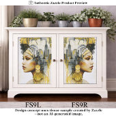 Art Deco Stedelijke Vrouw Stad Collage FS9R Decoup Tissuepapier