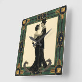 Art Deco stel verliefd Vierkante Klok (Hoek)