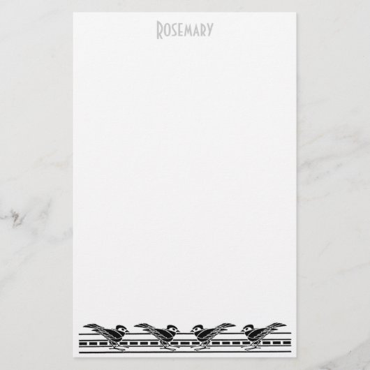Art Deco Stempapierwaren gepersonaliseerd Briefpapier (Voorkant)