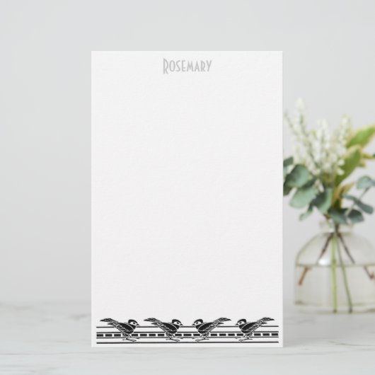 Art Deco Stempapierwaren gepersonaliseerd Briefpapier (Staand voorkant)