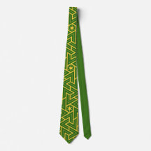 Art Deco ster driehoek patroon - Groen en Goud