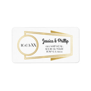 Art Deco Stickers witgouden Adresetiketten