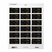 Art Deco Stickers Zwart Goud Adresetiketten (Full Sheet)