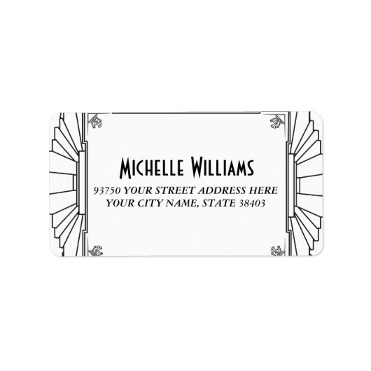 Art Deco stijl Adresetiketten Etiket (Voorkant)