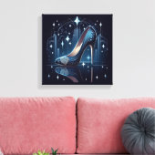 Art Deco Stijl Blauwe Stiletto's Canvas Afdruk (Insitu (Woonkamer))