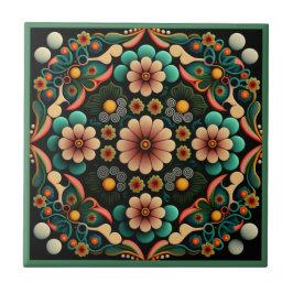 Art deco stijl bloempatroon keramische tegel tegeltje