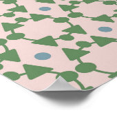 Art deco stijl blush roze en salie groen poster (Hoek)