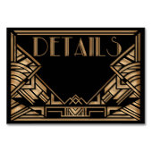 Art Deco Stijl Bruiloft Behuizing Kaart (Voorkant)