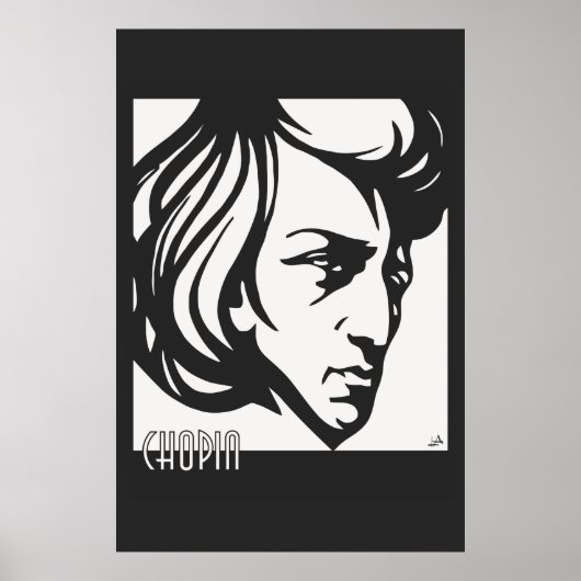 Art Deco-stijl Chopin past in alle formaten Poster (Voorkant)