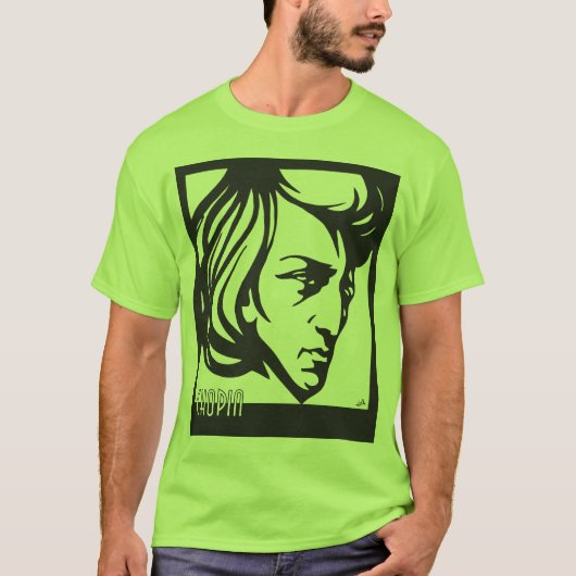 Art Deco-stijl Chopin T-shirt (Voorkant)
