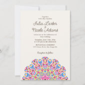 Art Deco stijl Mandala bruiloft Kaart (Voorkant)