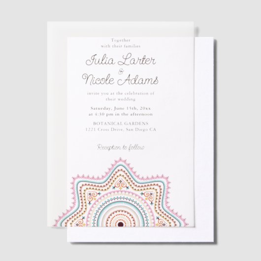  Art Deco stijl Mandala bruiloft Vellum Uitnodigingen (Offset)