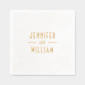 Art Deco stijl naam paar Folie Servetten (Voorkant)