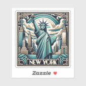 Art Deco stijl New York illustratie Sticker (Vel)