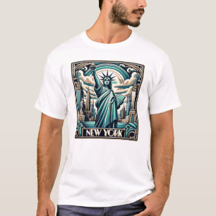 Art Deco stijl New York illustratie T-shirt