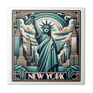 Art Deco stijl New York illustratie Tegeltje