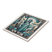 Art Deco stijl New York illustratie Tegeltje (Zijkant)