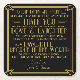 Art deco-stijl onderzetter voor bruiloft