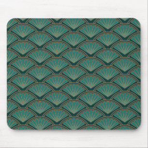 Art Deco stijl patroon in turquoise kleur Muismat