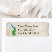 Art Deco Stijl Peacock Barok Overeenstemmende Verz Etiket (Insitu)