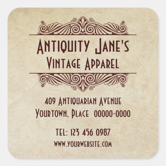 Art Deco stijl perkament promotionele Stickers (Voorkant)