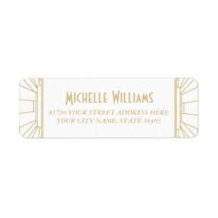 Art Deco stijl retour adreslabels Etiket