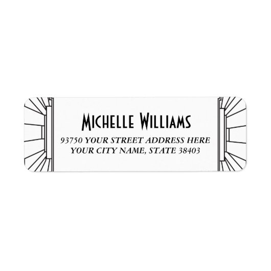 Art Deco stijl retour adreslabels Etiket (Voorkant)