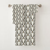 Art Deco stijl Sepia bloemen Bad Handdoek (Insitu)