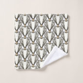 Art Deco stijl Sepia bloemen Bad Handdoek (Wasdoekje)