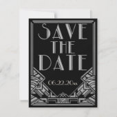 Art Deco stijl trouwkaart Save the Date (Voorkant)
