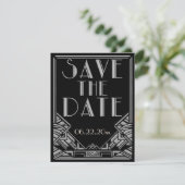 Art Deco stijl trouwkaart Save the Date (Staand voorkant)