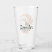 Art Deco stijl vogel van het paradijs ontwerp Glas (Achterkant)