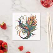 Art Deco stijl vogel van het paradijs ontwerp Servet (Insitu)