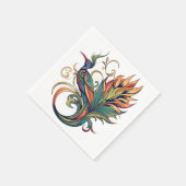 Art Deco stijl vogel van het paradijs ontwerp Servet (Hoek)