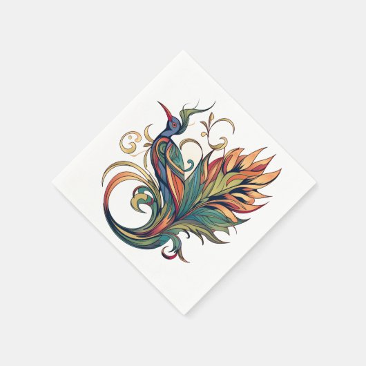 Art Deco stijl vogel van het paradijs ontwerp Servet (Hoek)
