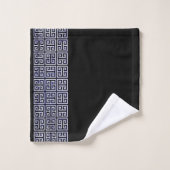 Art Deco Stijl Zwart en Grijs Handdoek Set (Wasdoekje)