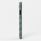 Art Deco stijlpatroon in blauwgroen blauwe kleur Case-Mate iPhone Case (Achterkant/rechts)