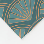 Art Deco stijlpatroon in blauwgroen blauwe kleur Fleece Deken (Hoek)