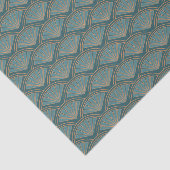 Art Deco stijlpatroon in blauwgroen blauwe kleur Tissuepapier (Detail)