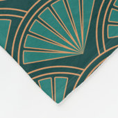 Art Deco stijlpatroon in blauwgroen groene kleur Fleece Deken (Hoek)