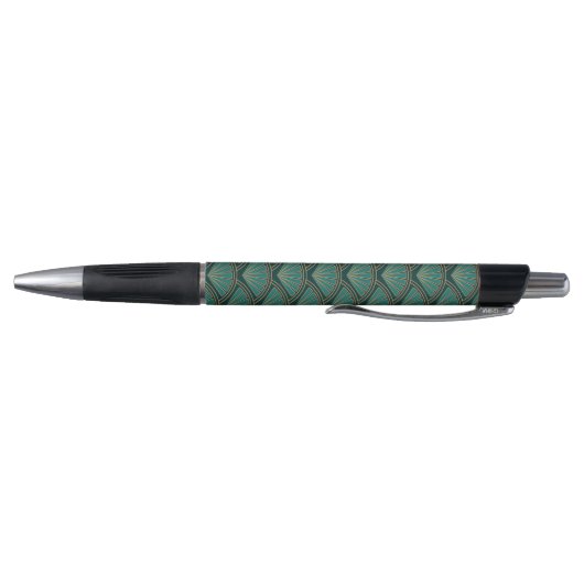Art Deco stijlpatroon in blauwgroen groene kleur Pen (Bodem)