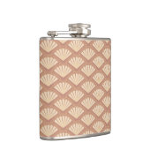 Art Deco stijlpatroon in roos kleur Heupfles (Rechts)