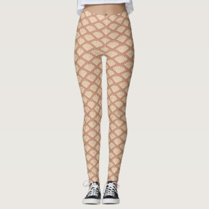 Art Deco stijlpatroon in roos kleur Leggings